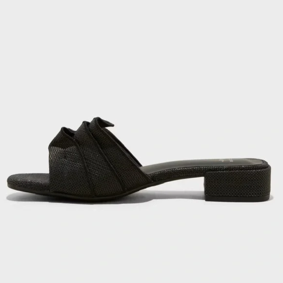 A New Day Lyta Sandals Black Raffia Sandal Slide Never Worn In Box Size 10 - Picture 2 of 11